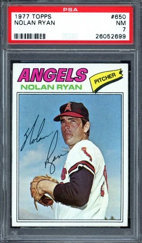 NOLAN RYAN ~ 1977 Topps Baseball Card #650 ~ PSA 7 NEAR MINT