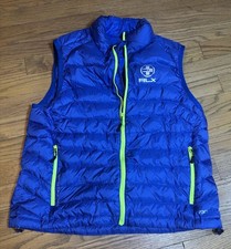 Ralph Lauren RLX Explorer Down Puffer Vest Boys Medium Blue Lightweight Full Zip