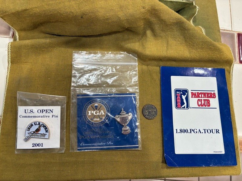 4~GOLF ITEMS: 2007 89th PGA PIN~(TIGER WOODS) PARTNER’S CLUB ITEMS & US OPEN PIN