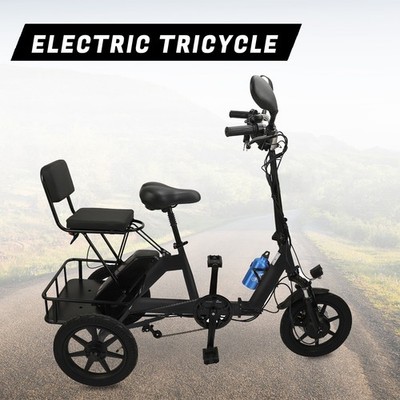 Three Wheel Electric Trike for Adults 3 Wheel Motorized Folding Tricycle E- Bike | eBay