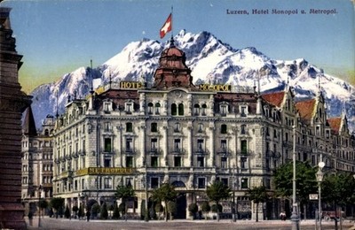 Ak Luzern Stadt Schweiz, Hotel Monopol und Metropol - 4341989
