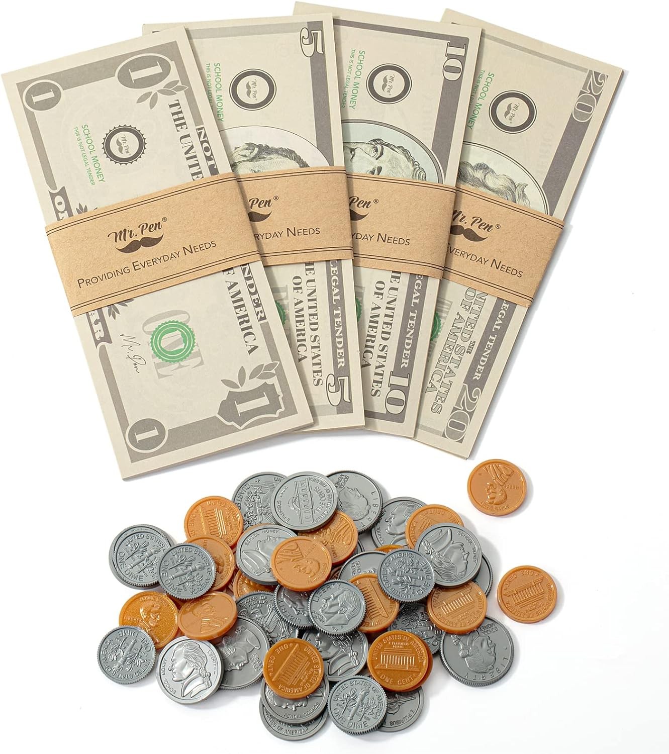 Mr. Pen - Play Money for Kids, 150 Pcs, Ages 3+, Realistic F