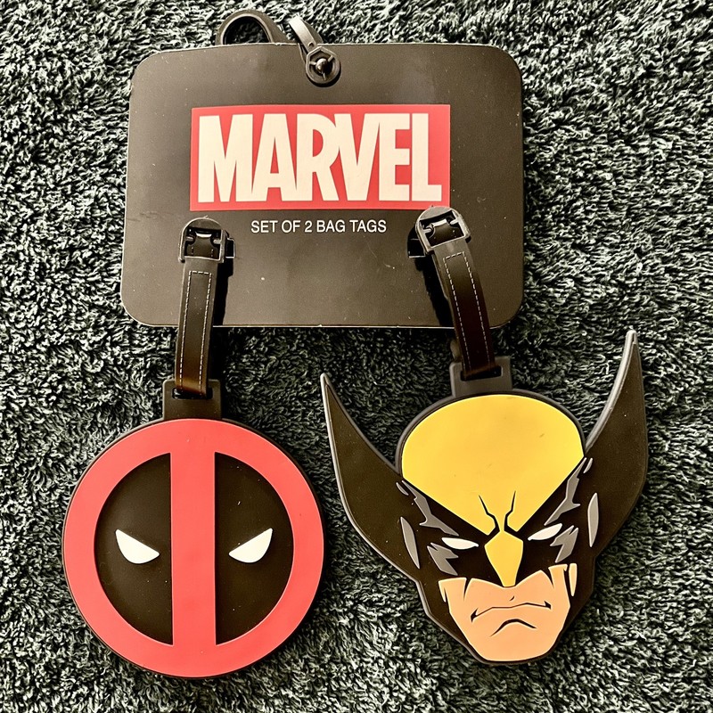 FUL Marvel Deadpool and Wolverine Luggage Tags, 2-Piece PVC Suitcase ID Tag Set