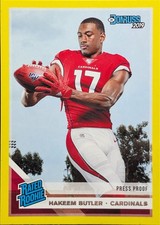 2019 Donruss Press Proof Yellow #316 Hakeem Butler Arizona Cardinals RR