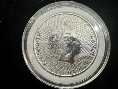 #ad 2023 Cook Islands “HMS Bounty” 1 Troy Oz Silver Round “Mutiny On The Bounty” $105.00