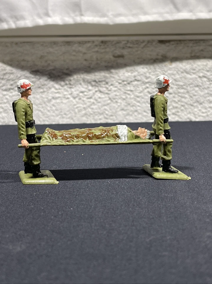 Soldado Militar Segunda Guerra Mundial Transporte Herido Con Camilla 3 Piezas Hecho en Italia Foto 4 de 4