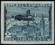 Sello de España 1938 edifil nº 769 Autogiro la Cierva sin dentar sello nuevo MNH