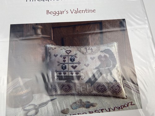 Threadwork Primitives Beggar’s Valentine Cross Stitch Pattern Primitive Crow - Picture 2 of 3