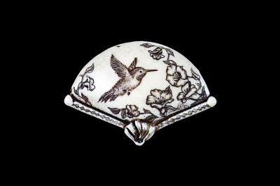 Hummingbird Pin/Pendant. Moosup Valley, Rachel Badeau, Etched, Flowers, Birds
