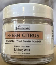 Fluoride Free Tooth Powder 2oz Hydroxyapatite Remineralizes Teeth Citrus Flavor