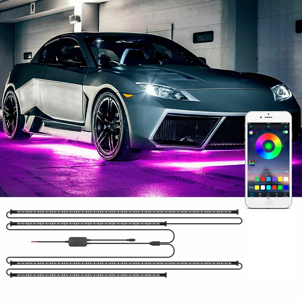 Auto-Chassis-Atmosphärenleuchten RGB LED Felsen-Licht Unterboden Neonröhre  APP