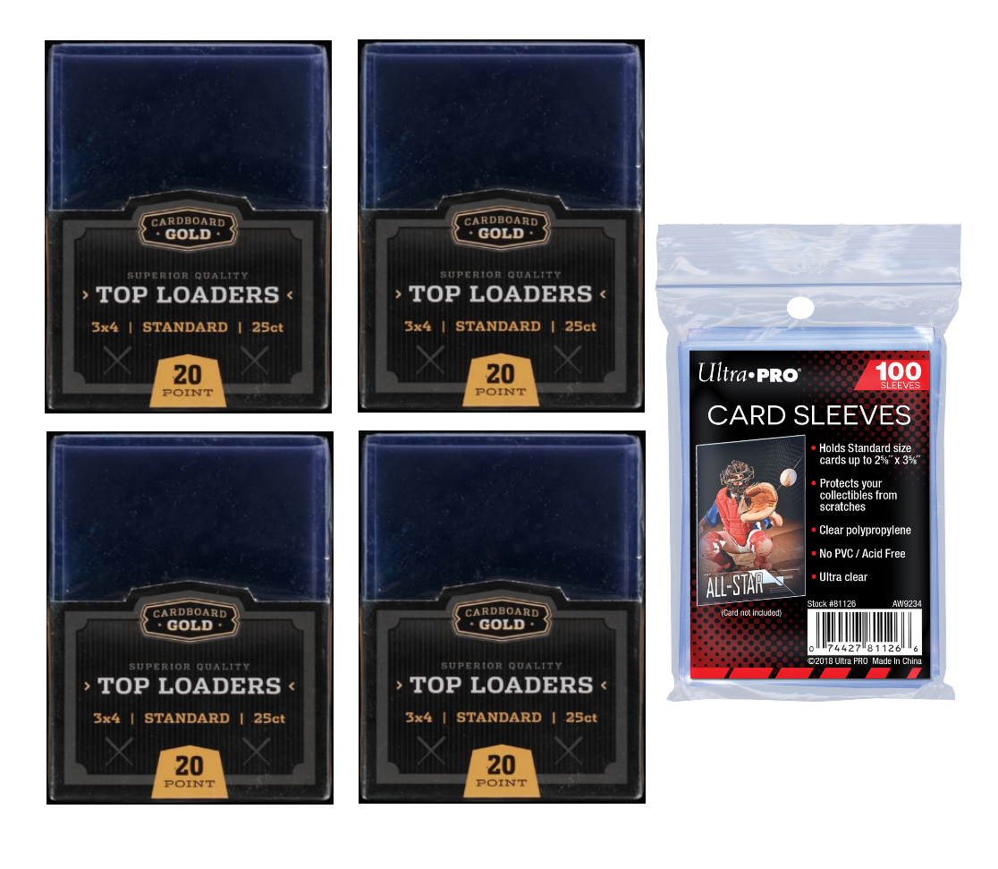 100 Regular 3x4 Top-loaders For Standard Size Cards CBG + 100 soft sleeves  98781101221| eBay