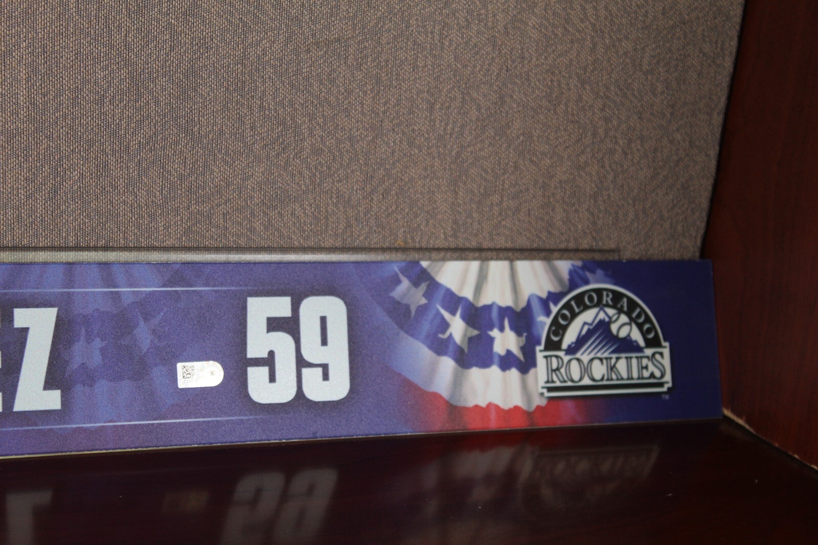 MLB Colorado Rockies WILTON LOPEZ Game Used Locker Room Name Plate MLB Colorado Rockies WILTON LOPEZ Game Used Locker Room Name Plate