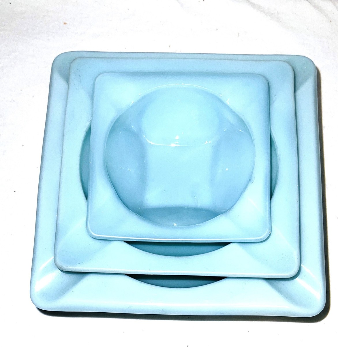 Fire King TURQUOISE BLUE 3 PC SQUARE ASHTRAY SET | eBay
