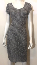 Love J Women Gray Back Keyhole Stretch Bodycon Knee-Length Dress Size L