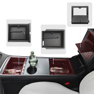 3pcs Center Console Storage Box Organizer For 2017-2023 Tesla Model 3 Model Y