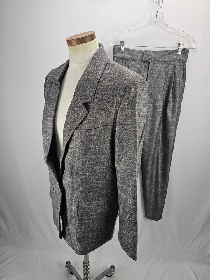 BB Dakota by Steve Madden Mujer 2 Piezas Plateado Pantalón Traje Chaqueta S Pantalones 4 Foto 3 de 4