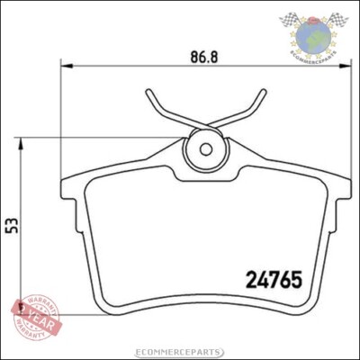 Kit Bremsbeläge Brembo Hinterachse für CITROËN BERLINGO PEUGEOT PARTNER 5008 3 D