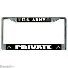 ARMY PRIVATE MILITARY LOGO MADE IN USA LICENSE PLATE FRAME