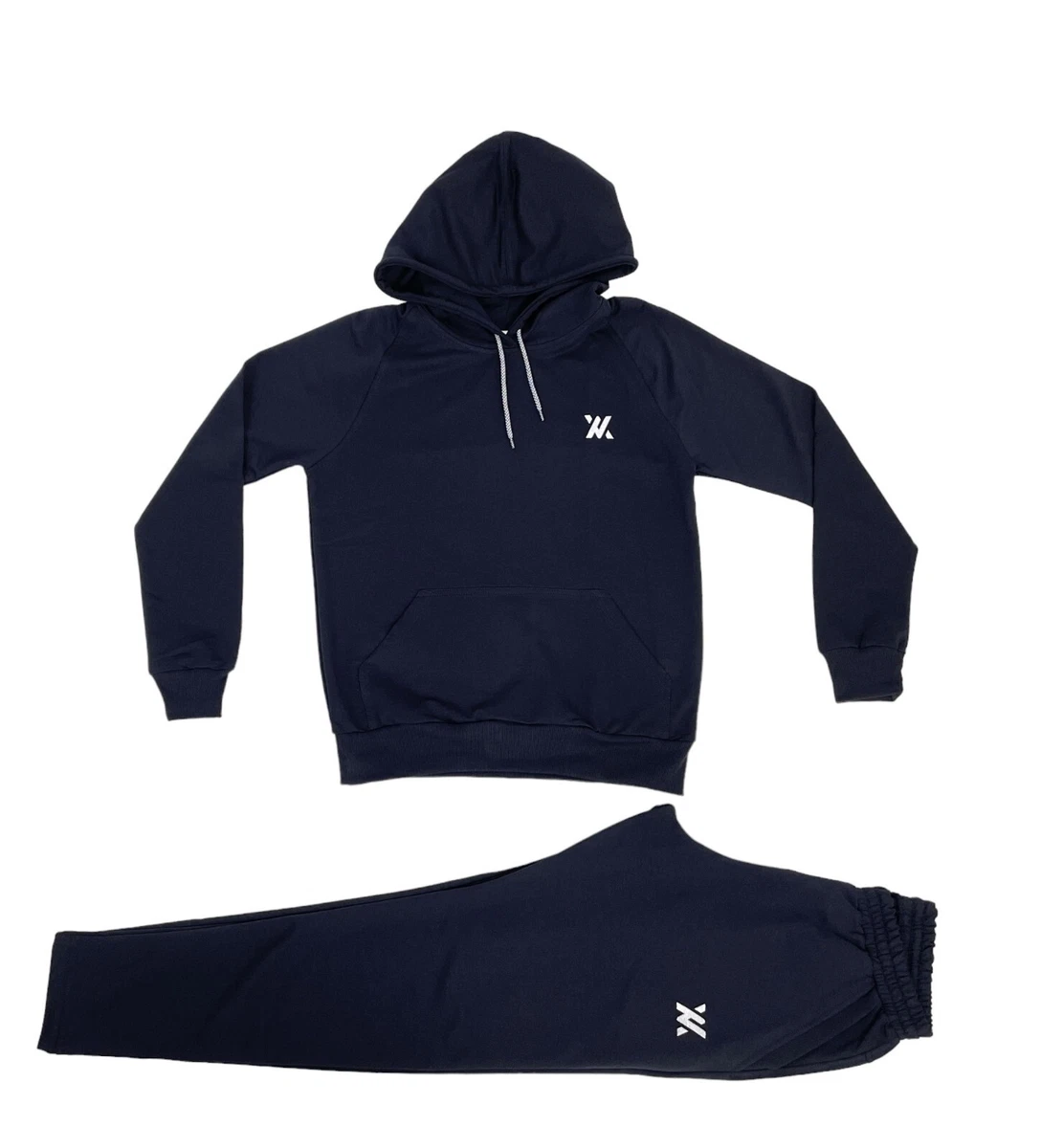 Mens Full Tracksuit Premium Quality Lightweight Dark Blue Hoodie Bottoms Size M