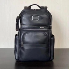 TUMI ALPHA BRAVO Compact Backpack Leather Buiness Bag Black Outlet Product