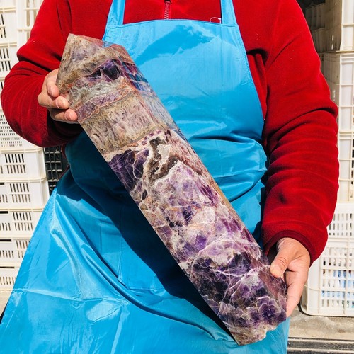 15.84LB Natural Dream Amethyst Obelisk Quartz Tower Crystal Wand Point Healing - Picture 12 of 16