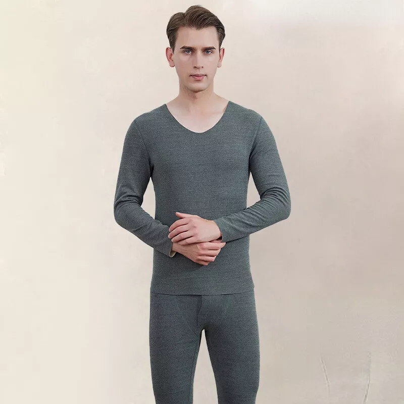 Mens Thermal Underwear 2 pc Long Sleeve Top and Pants Breathable