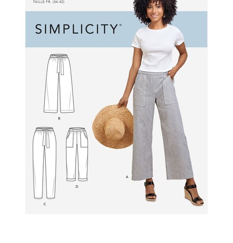 Simplicity Sewing Pattern S8841 Pull on Pants Culottes Misses Size 6-14