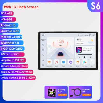 13.1'' Android Car Auto Player Stereo Navi Radio 8-Core 6+64GB For AUDI A3 S3 RS3