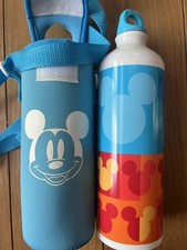 Blue Disney Store Insulated Holder With Aluminum Water Bottle-see pics