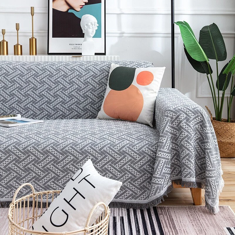 Blanket on sofa design sale