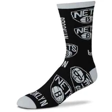 Brooklyn Nets Basketball Black End to End Deuce Crew Socks
