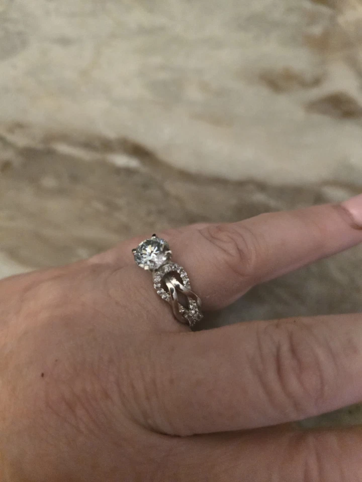 Anillo de plata esterlina moissanita blanco azul hielo VVS1 3,06 quilates talla 8,5 Foto 3 de 4