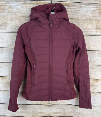 LULULEMON RUN ANOTHER MILE Sz 4 Jacket GORGEOUS WINE COLOR Burgundy Maroon Plum