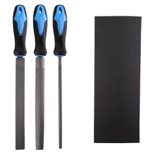 Wood File Set 3 PCS Round Half-Round Flat Rasp and Sand Paper Woodworking
