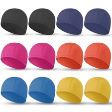 12 PCS Cloth Elastic Swim Caps for Women Men Kids Fabric Swimming Cap