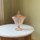 Vintage Federal Sharon Cabbage Rose Lidded Candy Dish Pink Depression Glass
