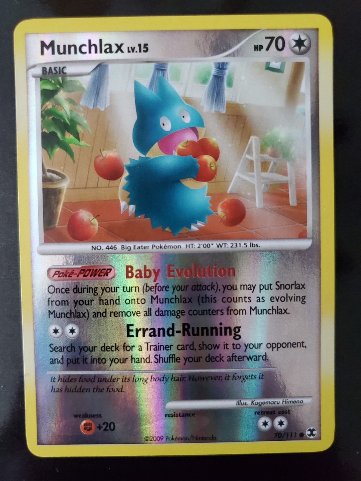 Munchlax 70/111 Reverse Holo Pokemon TCG Platinum Rising Rivals Near Mint NM