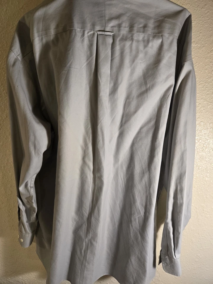 Pronto Uomo Men's Tall 19 36/37 Gray Cotton Long Sleeve Button Up Shirt - Image 2 of 4