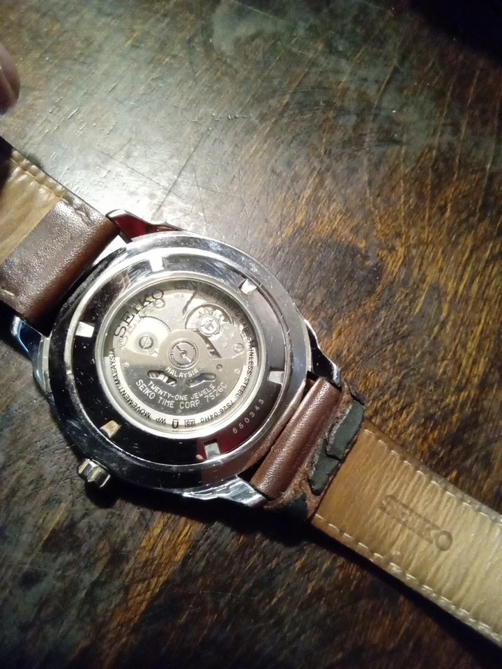Seiko Automático 45 Milímetros Acero Inoxidable, Trampa Cuero Marrón Foto 4 de 4