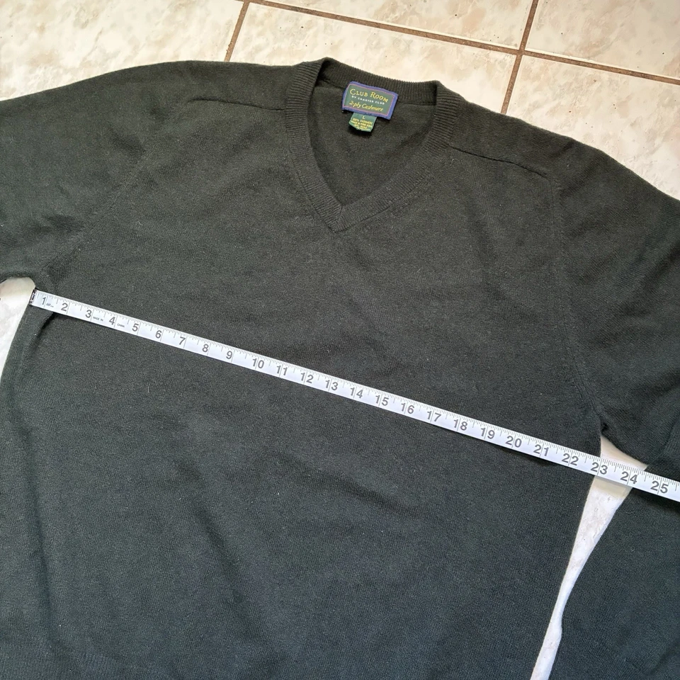 Suéter Club Room 2 capas 100 % cachemir cuello en V para hombre grande negro manga larga Foto 3 de 4