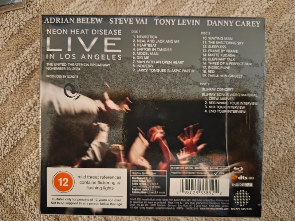 Beat 2025 "Neon Heat Disease-Live In Los Angeles" (2 CD+Blu-ray) ex-King Crimson - Bild 2 von 2