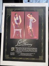 Luxite Hosiery Ad 1917 Coles Phillips Art, Man & Woman Dressing