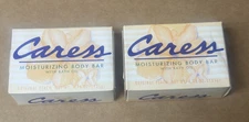 2 Bars VINTAGE 1993 Caress Moisturizing Body Bar Soap Original Peach 4.75 oz ea