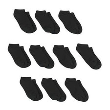 Hanes Boys No Show Socks Black 10 Pairs