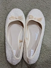 Capelli New York Ballet Comfort Shoes Womens 7 Ivory Slip On Flats Soft Shimmer