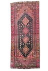 Hand-Knotted Vintage Distressed 4X9 ft Tribal Oriental Runner Rug Muted Colors