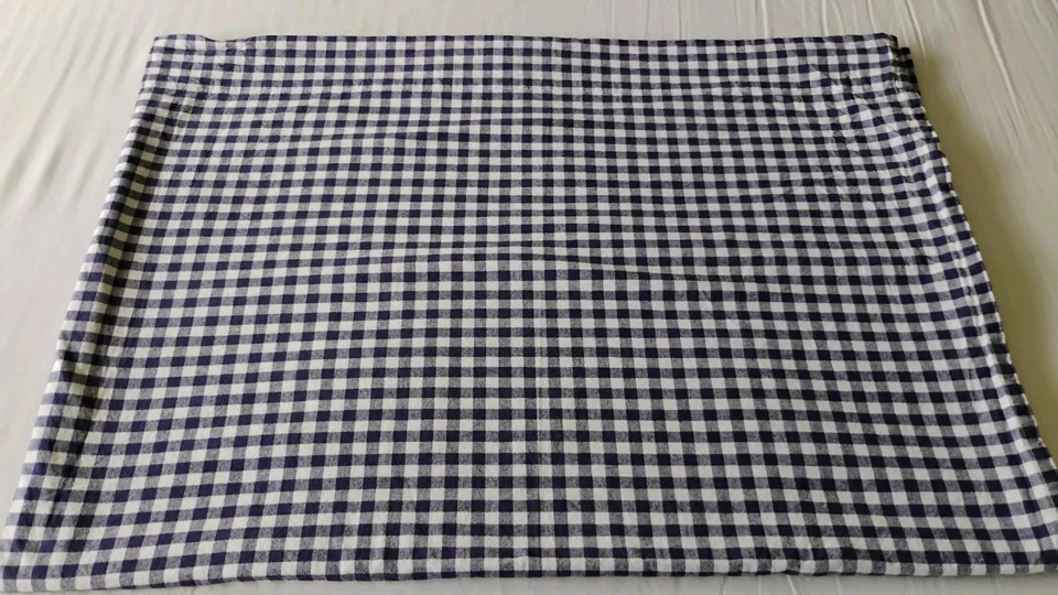 Sábana plana doble Pottery Barn Kids franela azul guinga cuadros país en mal estado usada en excelente estado Foto 3 de 4