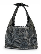ISABELLA FIORE FLORAL EMBROIDERED HAND BAG SATCHEL HOBO VINTAGE
