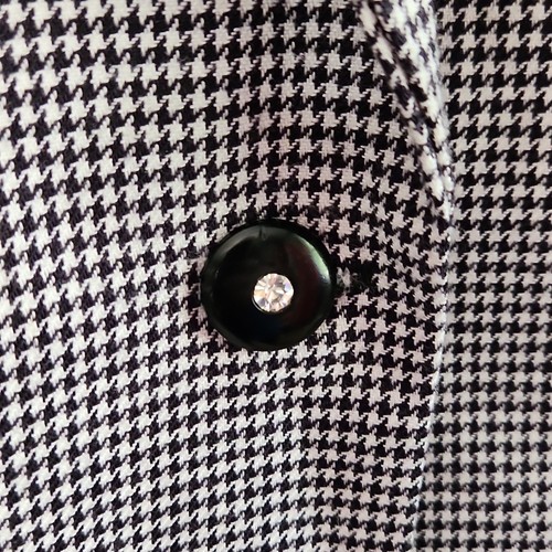 Vintage Susan Graver Black & White Strass Hahnentritt Blazer Jacke Gr. XXL - Bild 4 von 9